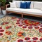 Edge Collections - 10' x 14' - Red - Floral Stain-Resistant Area Rug for Inviting Spaces - 1 Piece